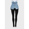 Denim peplum with buttons