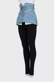 Denim peplum with buttons