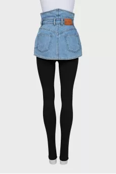 Denim peplum with buttons