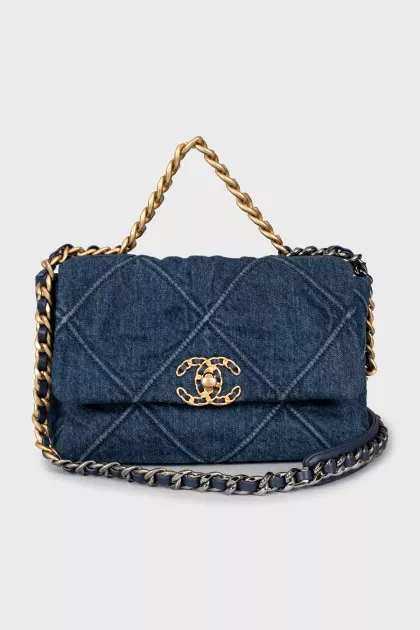 Bag 19 Flap Bag Quilted Denim