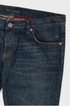 Мужские джинсы slim fit на пуговицах