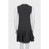 A-line wool dress with ruffles