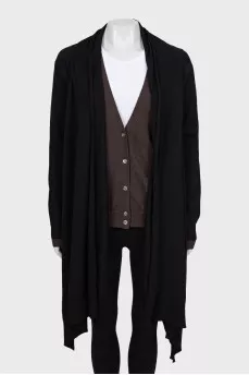 Two-tone cardigan combination