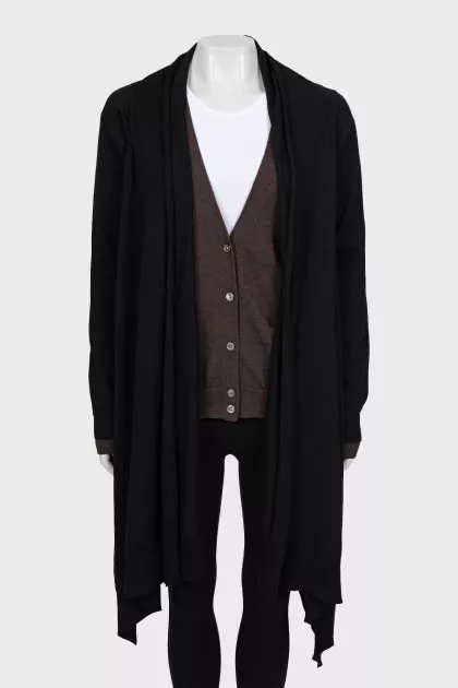 Two-tone cardigan combination