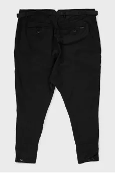 Men's black trousers with belt