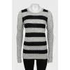 Short pile striped jumper