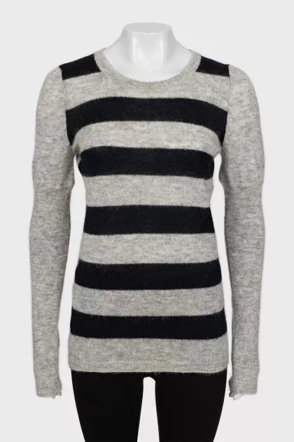 Short pile striped jumper
