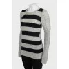 Short pile striped jumper