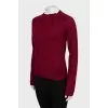 Burgundy jumper with draping