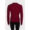 Burgundy jumper with draping