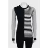 Combined jumper with stripe print