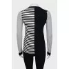 Combined jumper with stripe print