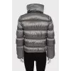 Cropped down jacket with metal rhinestones
