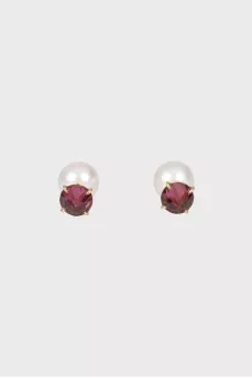 Double-sided gold earrings with pearls