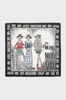 Shawl with a pattern and brand logo
