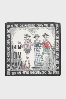 Shawl with a pattern and brand logo
