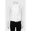 White jacket with bias fastening