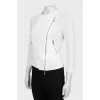 White jacket with bias fastening