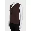 Brown draped tank top