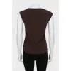 Brown draped tank top