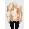 Combined color short fur coat