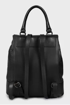 Leather backpack decorated with chain