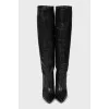 Leather boots with pointed toe