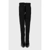 Black over the knee boots with textile upper