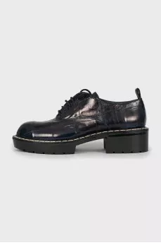 Embossed leather oxfords