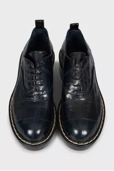 Embossed leather oxfords