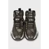 Embossed leather sneakers