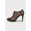 Brown leather ankle boots