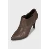 Brown leather ankle boots
