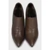 Brown leather ankle boots