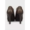 Brown leather ankle boots