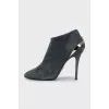 Suede gray zip ankle boots