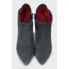 Suede gray zip ankle boots