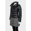 Quilted down jacket with printed bottom