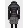 Quilted down jacket with printed bottom