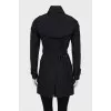 Black cropped trench coat