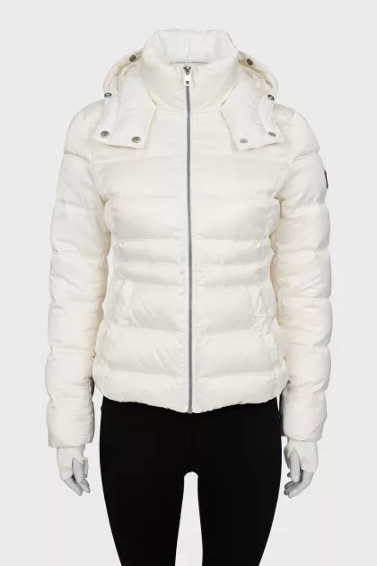 White jacket extended at the back