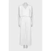 White V-Neck jumpsuit