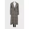 Coat with a belt in houndstooth print