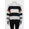 Short pile striped sweater