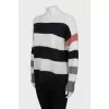 Short pile striped sweater