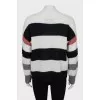 Short pile striped sweater
