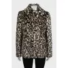 Eco-fur coat in animal print