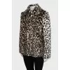 Eco-fur coat in animal print