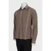 Men's brown striped shirt