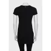 Black T-shirt decorated with rhinestones